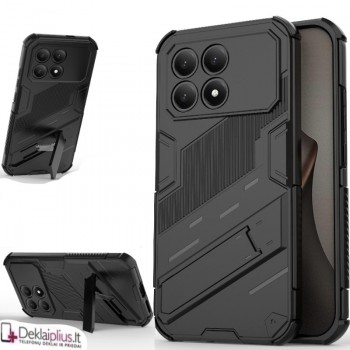 Smūgiams atsparus dėklas su kojele - juodas (Xiaomi Poco F8 Pro)